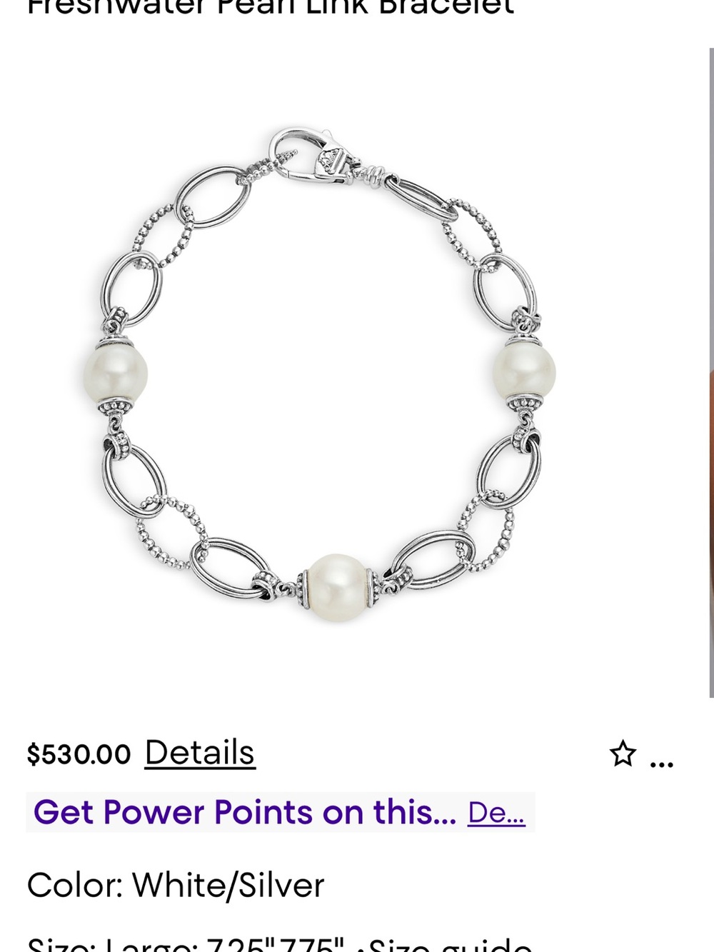 LAGOS Sterling Silver Chain Bracelet with Champagne Pearl Accents